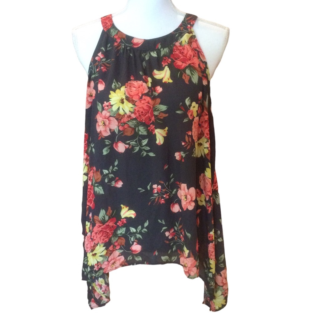 Torrid Floral Georgette Goddess Tank Top Size 00 (M)